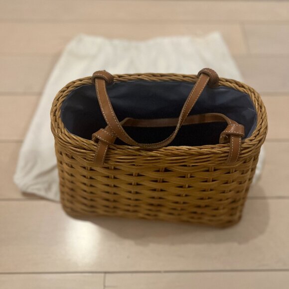 Kate Spade Wicker Basket Bag | Natural Rattan with Leather Straps | Summer Perfe - Picture 3 of 8